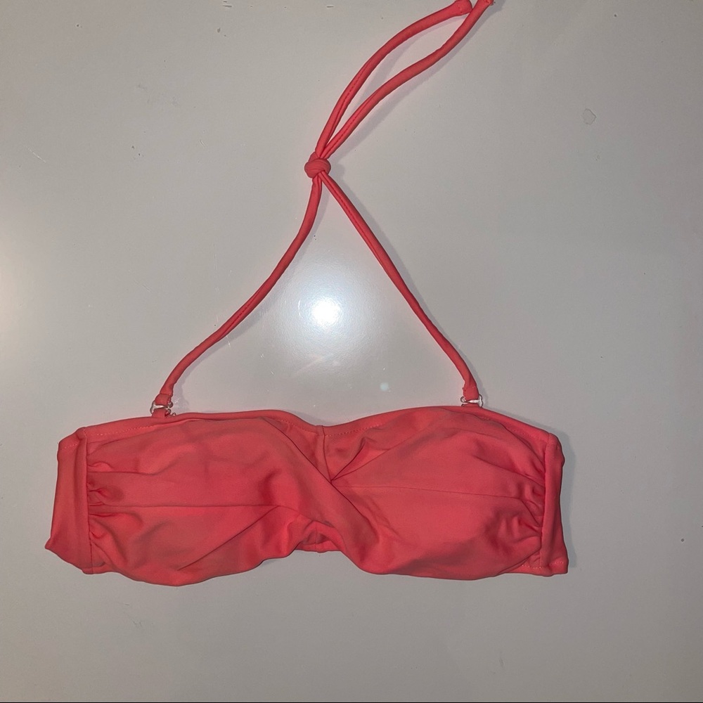 Coral Bandeau Swim Top